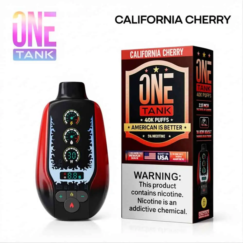 California Cherry - One Tank 40K disposable vape packaging